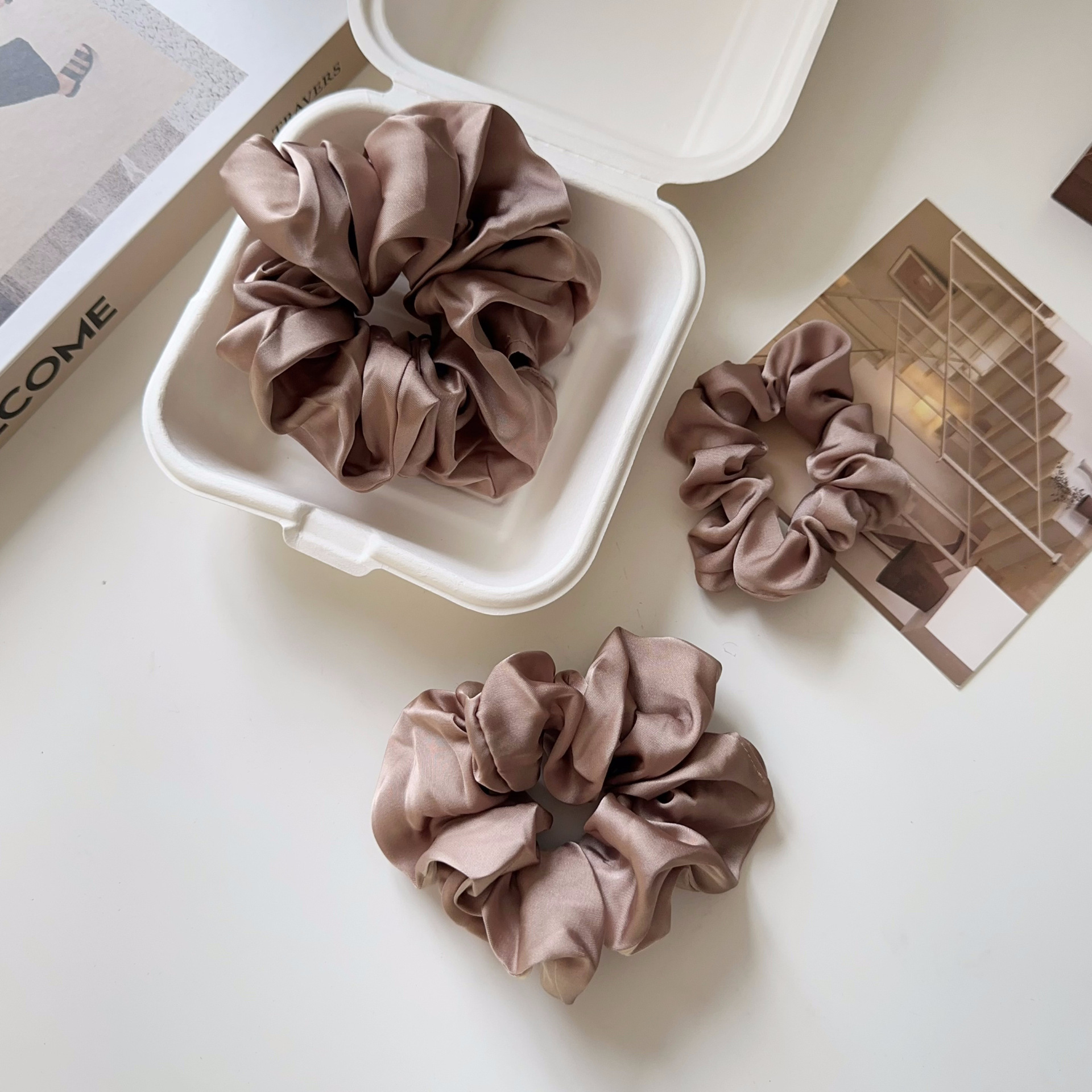 8g Weight Hair Tie Hair Accessories Type 1 Piece Quantity Holiday, Daily Occasion Solid Color Pattern Women's Gender Simple Style, Classic Style Style Women's Simple Style Classic Style Solid Color Cloth Hair Tie 15