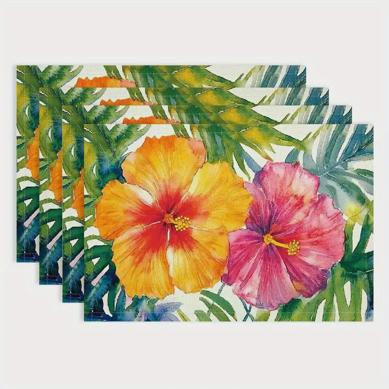 Transfronterizos lino almohadilla de mesa Aliexpress TEMU Amazon almohadilla de mesa cuadrada búfalo rojo almohadilla de Navidad Día de la Independencia