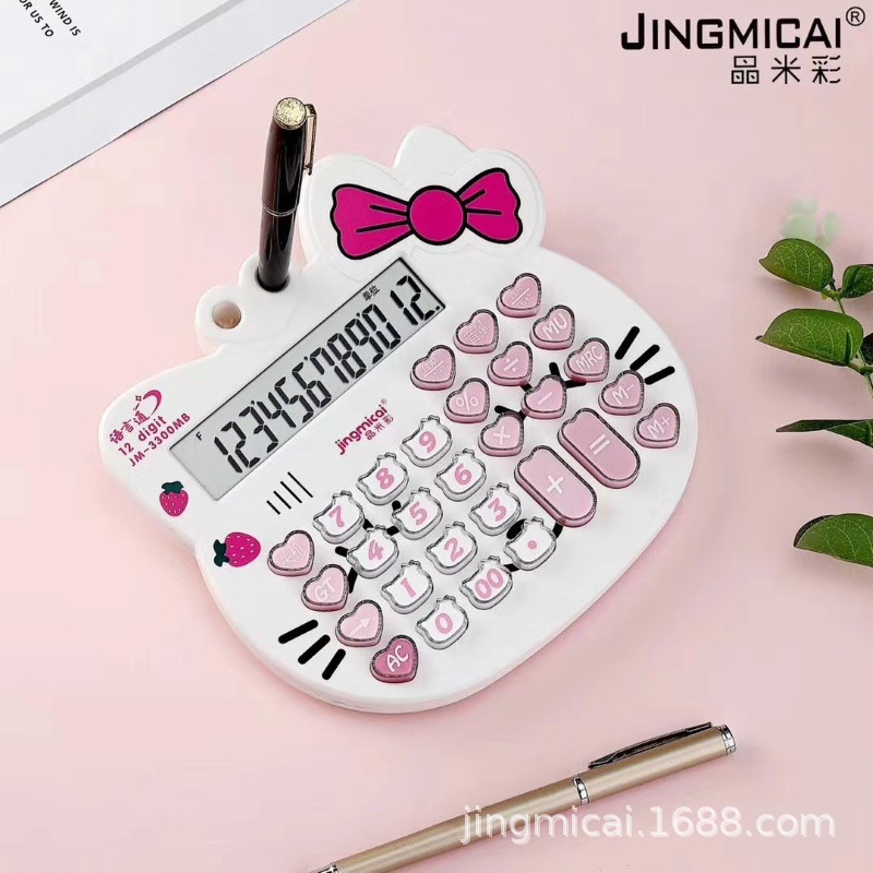 Cartoon voice calculator JM3300 large real life desktop calculator cat cartoon computer 2