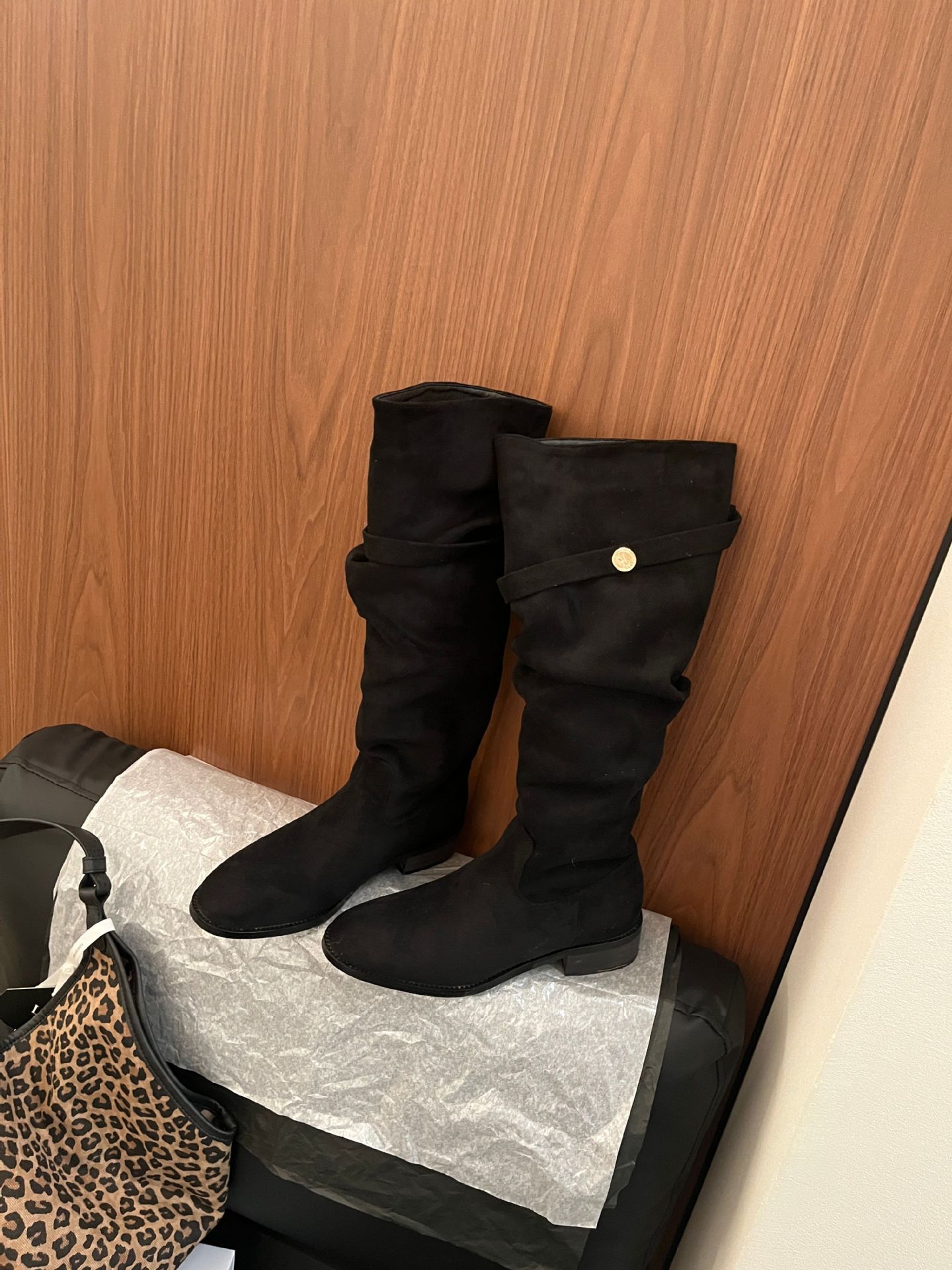 ShoeVault 2024 Chunky Heel Retro Fleece-Lined Coffee Color Riding French Style Slim Bare Autumn Winter Women's Over-the-Knee Boots_voghion.com