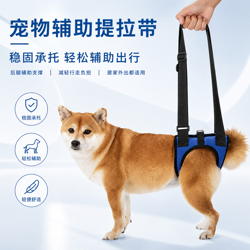 Pet Hind Leg Support Belt for Elderly, Disabled, or Injured Dogs; Rehabilitation Belt for Dogs; Assistance Belt for Dogs Going up and down Stairs; Direct Source