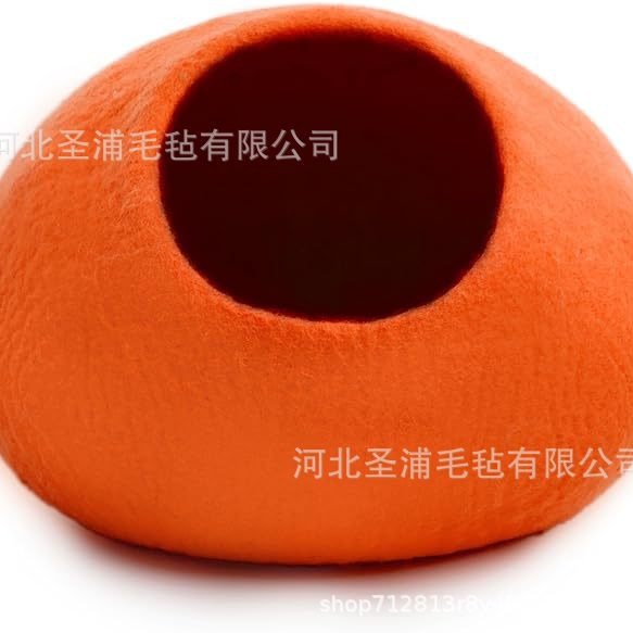 热卖进口羊毛毡猫窝四季通用猫窝半封闭手工宠物窝可机洗