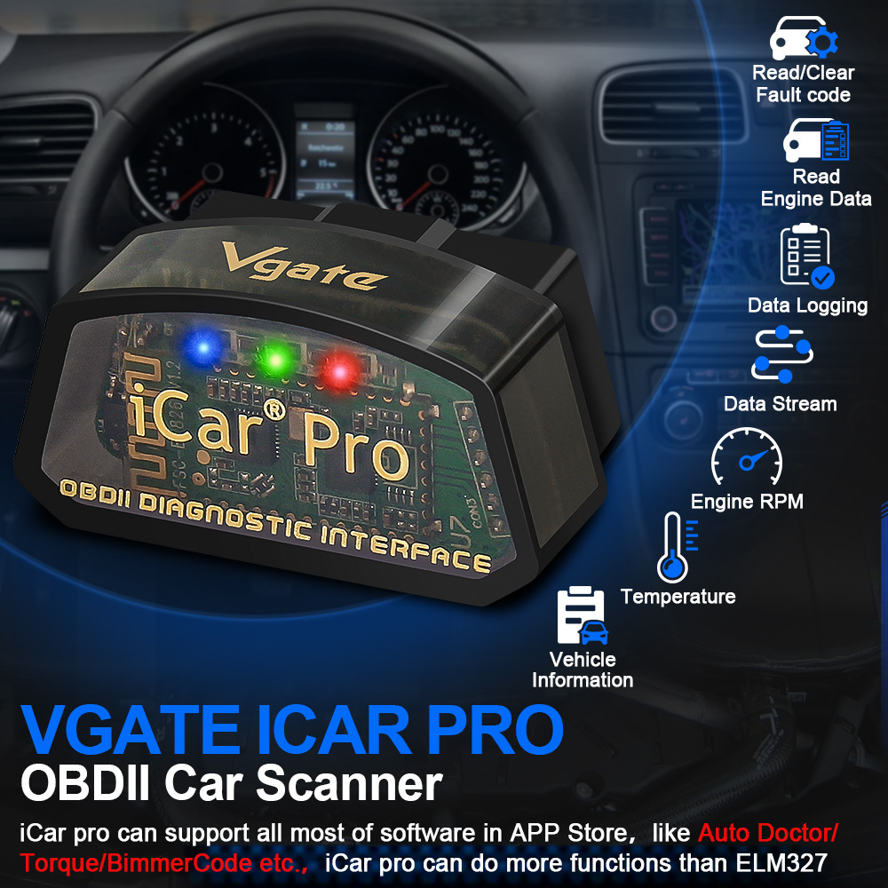 Icar Pro Ble 4.0 Low Power Consumption Bluetooth Wifi Obd Car Fault Diagnosis Device Android Apple