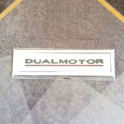 Car logo: Tail Label Accessories - premium-version-matte-black-dualmotorblack-and-red-line