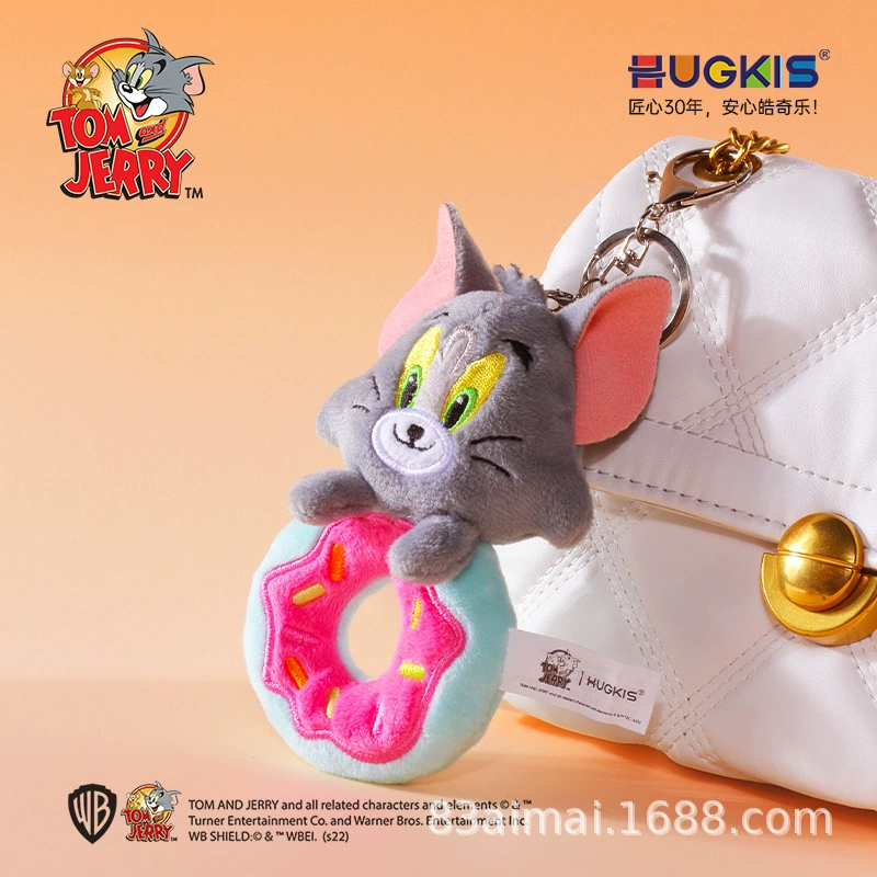 Плюшевый брелок Tom и Jerry, украшение для сумки, размеры 8–40 см, с вибрацией и звуком