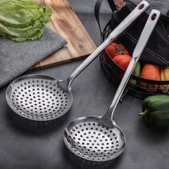 Stainless steel colander kitchen tool strainer draining spoon thick frying oil draining spoon hotel rice colander scoop