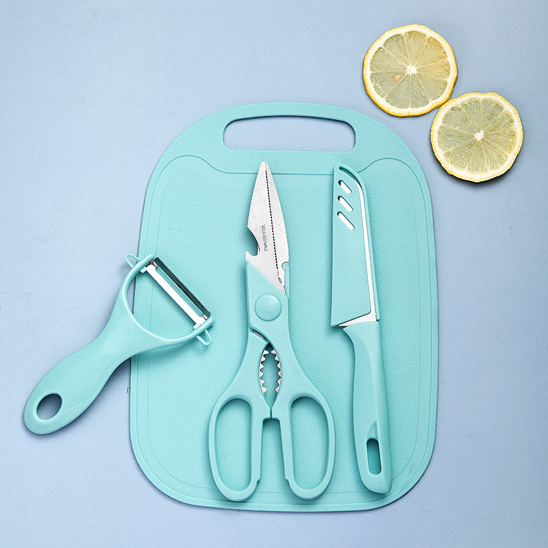 Cuchillo de frutas cocina doméstica mini cuchillo de peeling de fruta de cuatro piezas para engrosar el conjunto de herramientas domésticas de alimentos suplementarios dormitorio