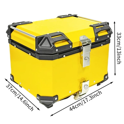 PL yellow 45-liter electric vehicle trunk, motorcycle aluminum alloy tail box, thickened all-aluminum alloy rear trunk (Motorcycle trunk) - 45lall-yellow