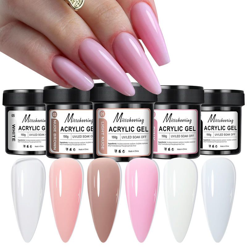 Cross-Border Hot Selling Manicure Large-Capacity Nail Extension Glue Nude Color Shaping Extension Reinforcement Three-In-One Uv Phototherapy Glue