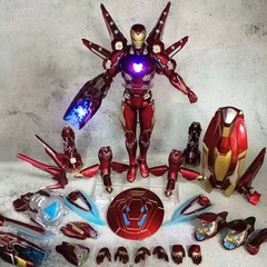 アイアンマン MK50 第二世代 ナノアーマー アベンジャーズ 精密彫刻版 発光フィギュア モデル