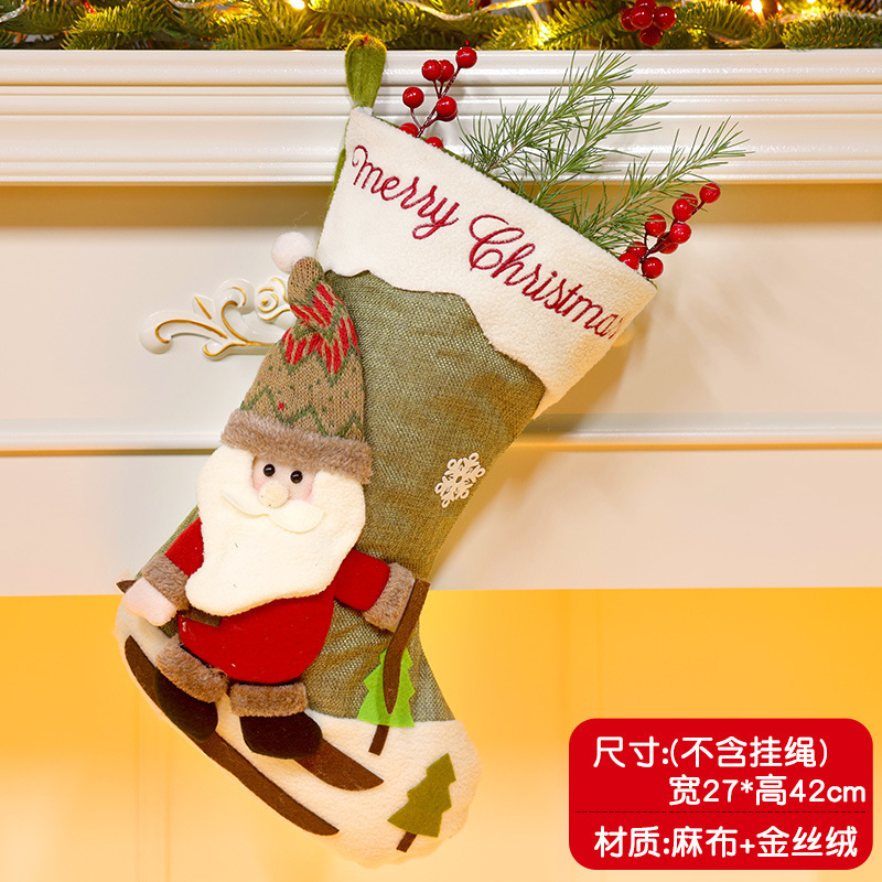クリスマスデコレーション クリスマスツリーペンダント 大きなクリスマスソックス サンタクロース 雪だるま キャンディギフトバッグ|undefined