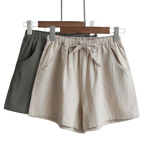 Women's Summer Relaxed Cross-border Shorts with Stretch Waistband, Loose, Slimming, Casual Outerwear,  New Arrival Shorts for Women, Wholesale