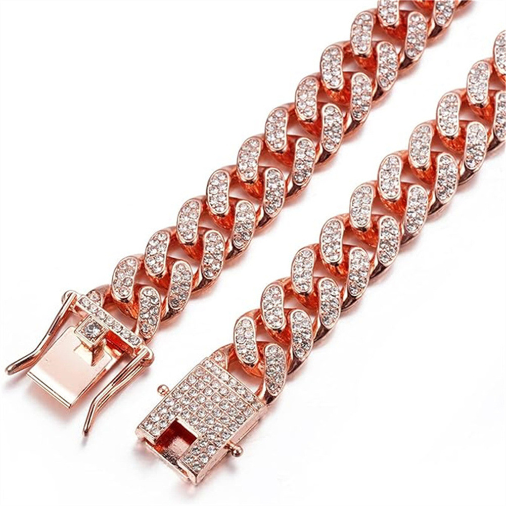 Inlay Design 1 Piece Hip-Hop Geometric Alloy Zinc Alloy Inlay Rhinestones Women's Cuban Link Chain Curb Chain Chain Necklace Anklet Necklace