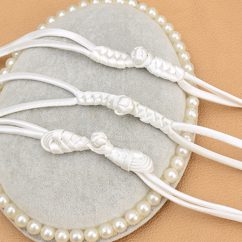 Qipao retro hairpin white national trend ancient costume Hanfu dress decoration long tail pipa pearl butterfly button snake knot