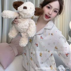 2025新款睡衣女春秋季云朵棉长袖家居服夏天棉绸套装甜美风可外穿