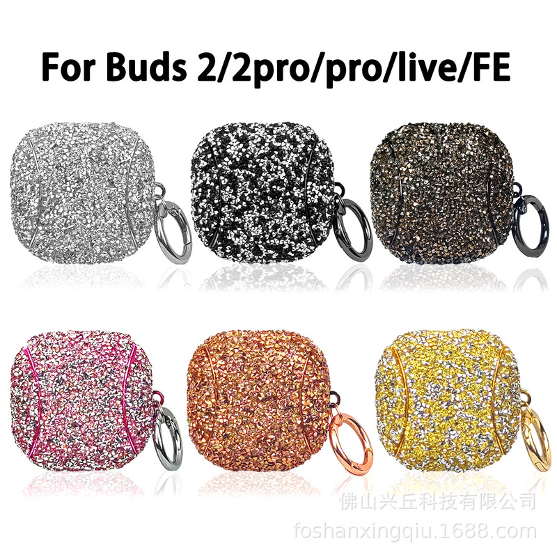 High-End Electroplated Flash Diamond Earphone Case Suitable for Samsung Galaxy Buds Protective Case Ready for Sale