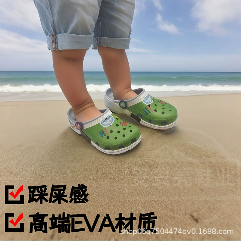 Новые детские кроссовки с героями мультфильмов Crocs, модные дышащие, нескользящие, легкие уличные детские туфли среднего и большого размера