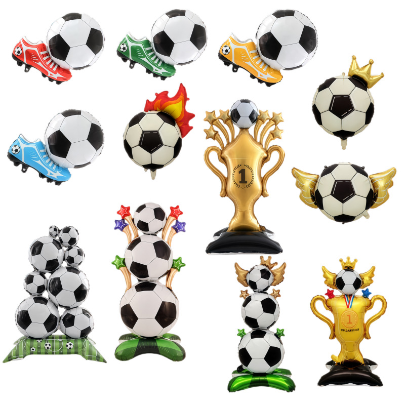 Balón temático de fútbol columna de pie trofeo de fútbol pilas de fútbol modelado de la Copa de Europa decoración de campo verde