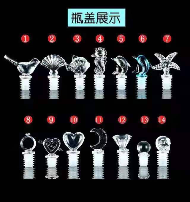 源头厂家供应海豚海马海贝海星海螺小鸟小鱼等仿水晶有机玻璃瓶塞