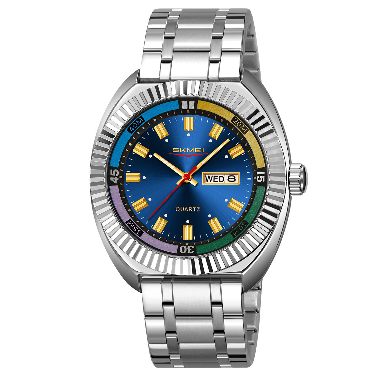 Momentos de reloj de cuarzo comercial de doble calendario multifuncional relojes de pulsera de hombre transfronterizos relojes de hombre fuente fábrica al por mayor