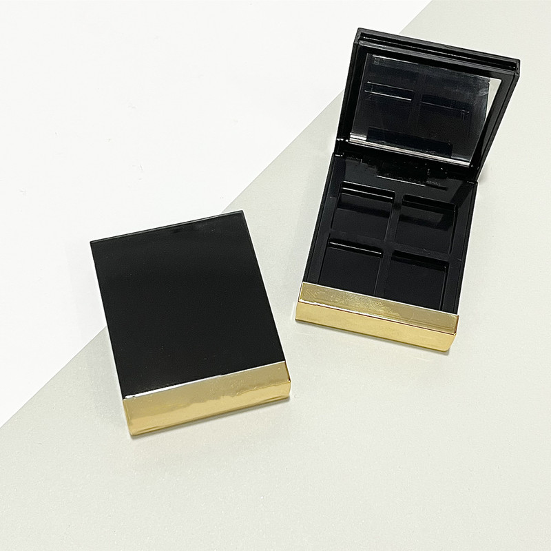 Factory supply Mirror Flip 4-color eyeshadow box packaging material small TF lipstick blush packing four-grid box wholesale in stock