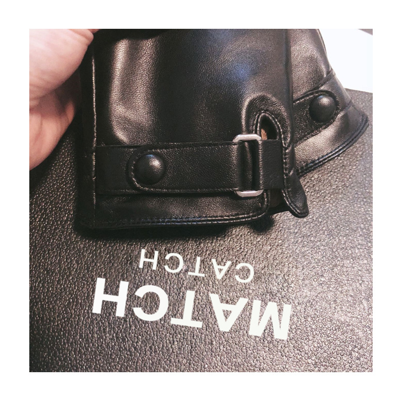 Guantes térmicos de piel de oveja para hombre Otoño e Invierno forrados de vellón engrosados a prueba de frío al aire libre motocicleta guantes de pantalla táctil