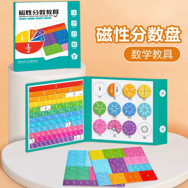 磁性分数盘三至六年级分数教具小学生学习教具教材分数的初步认识