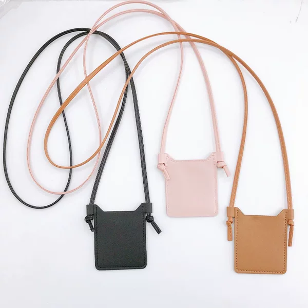 New Leather Card Holder Crossbody diy Accessories Leather ID Card Bank Card Coin Purse Mobile Phone Case