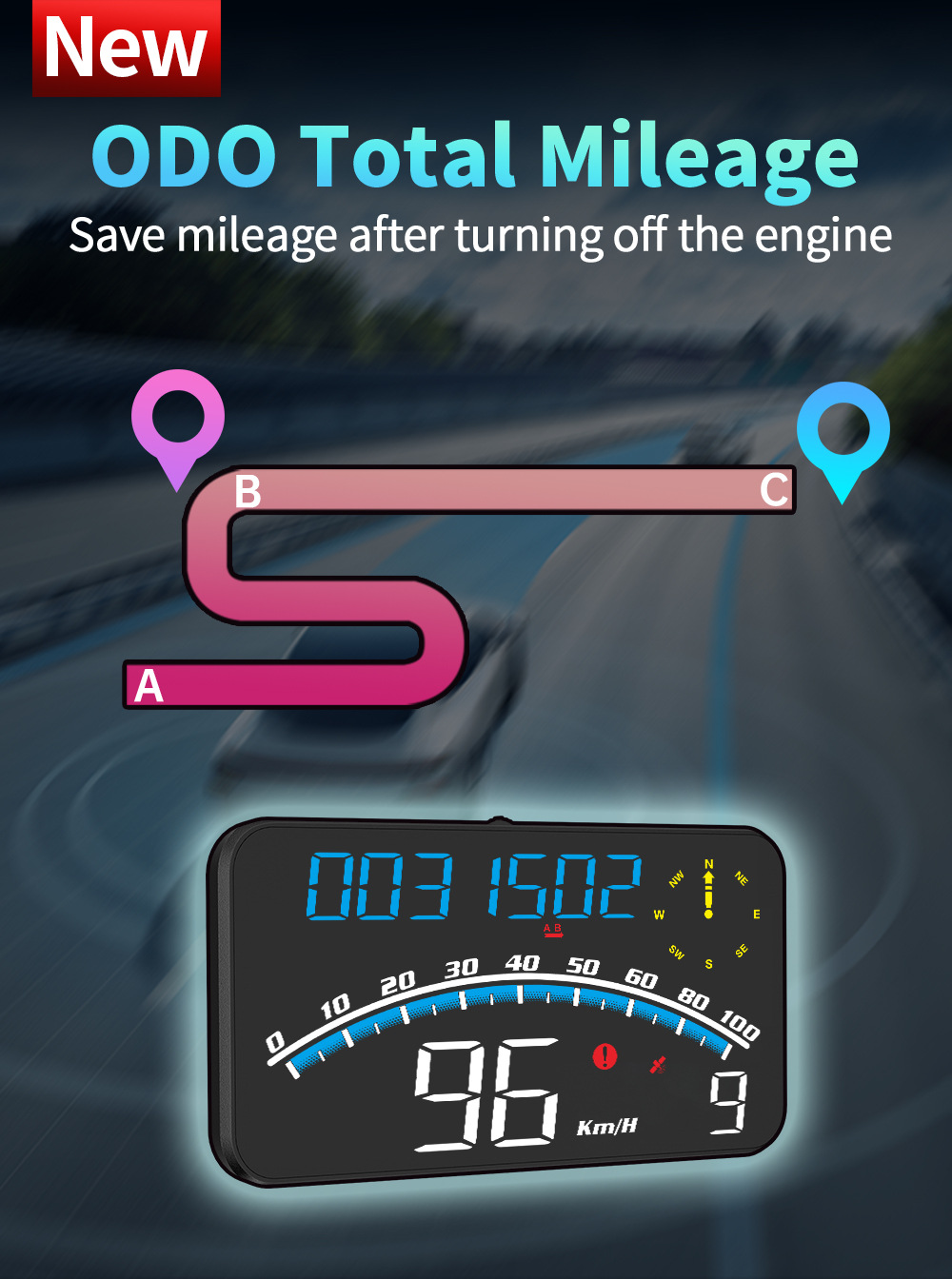 Cross-border car HUD universal head-up display, Beidou GPS speedometer, intelligent high-definition head-up display