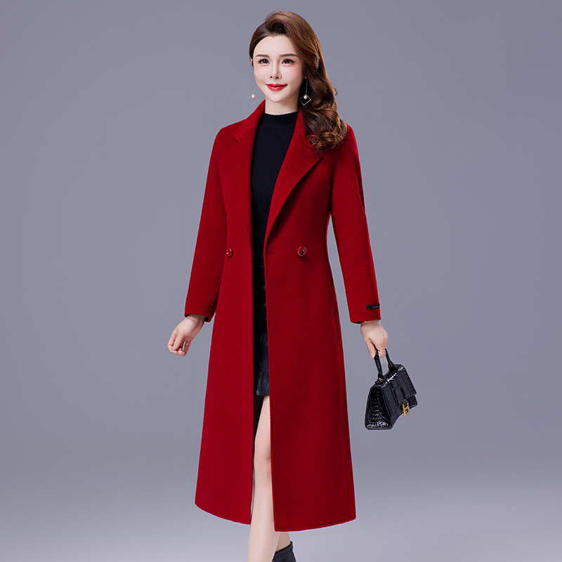 Double-Sided Woolen Coat for Women, Long Over-The-Knee Style, 2026 New Autumn and Winter Slim-Fit Woolen Coat for Middle-Aged Moms, Trendy Double-Sided Woolen Coat for Women, Long Over-The-Knee Style, 2026 New Autumn and Winter Slim-Fit Woolen Coat for Middle-Aged Moms, Trendy