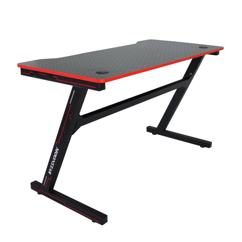 E-Sports Desk Wholesale Black Red Z-Shaped Bracket Gaming Desk Computer Desk Office Desk Internet Cafe Desk Wholesale