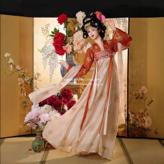 Chi He オリジナル [唐宮夜宴] 新唐風復元風漢服女性胸丈スカート刺繍春夏スーツ