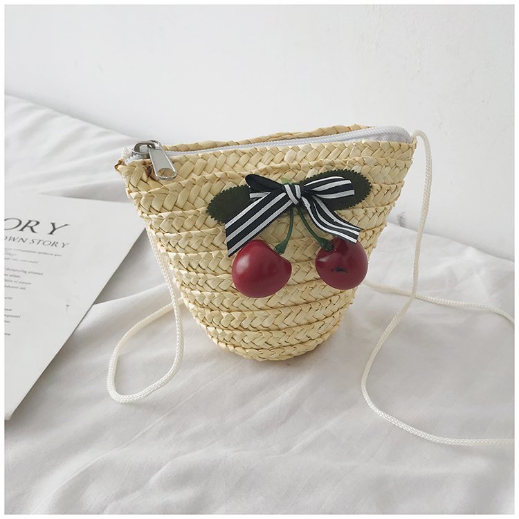 Fabrik Großhandel neue süße Kirsche Stroh Tasche Geldbörse Sommer Crossbody Stroh Tasche gewebte Tasche Urlaub Strandtasche_voghion.com