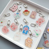 Cartoon acrylic cute keychain, bag for elementary school students, headphones, pendant, with little bears, Birthday gift