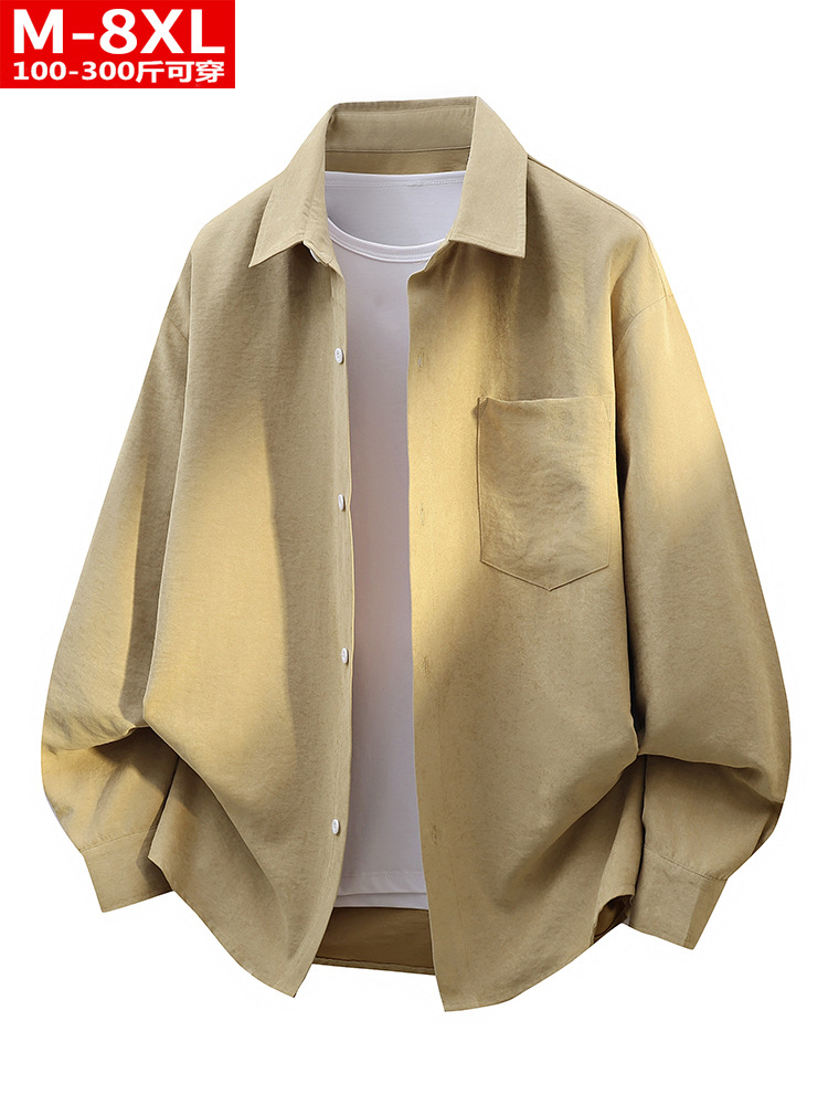 Men's demi-season trend fashionable solid color shirt