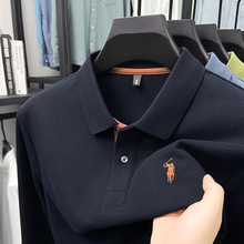 品牌刺绣小马标Polo衫100丝光珠地棉男士中年商务休闲t恤工厂直销