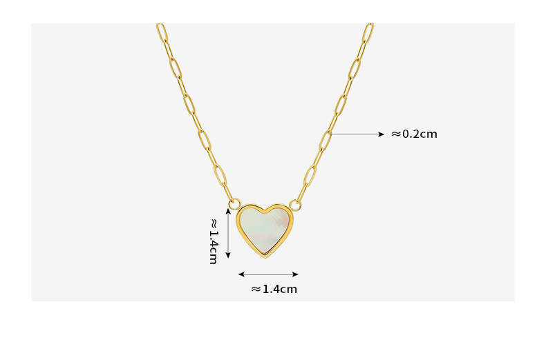Real Gold Plated Plating Material 304 Stainless Steel Pendant Material PVD Coated Real Gold Plated 18K Gold Heart 304 Stainless Steel Elegant Waterproof Non Tarnish 304 Stainless Steel Pendant Necklace