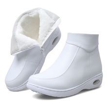2022秋冬季护士鞋女冬款软底加绒棉鞋平跟厚底不累脚舒适保暖短靴
