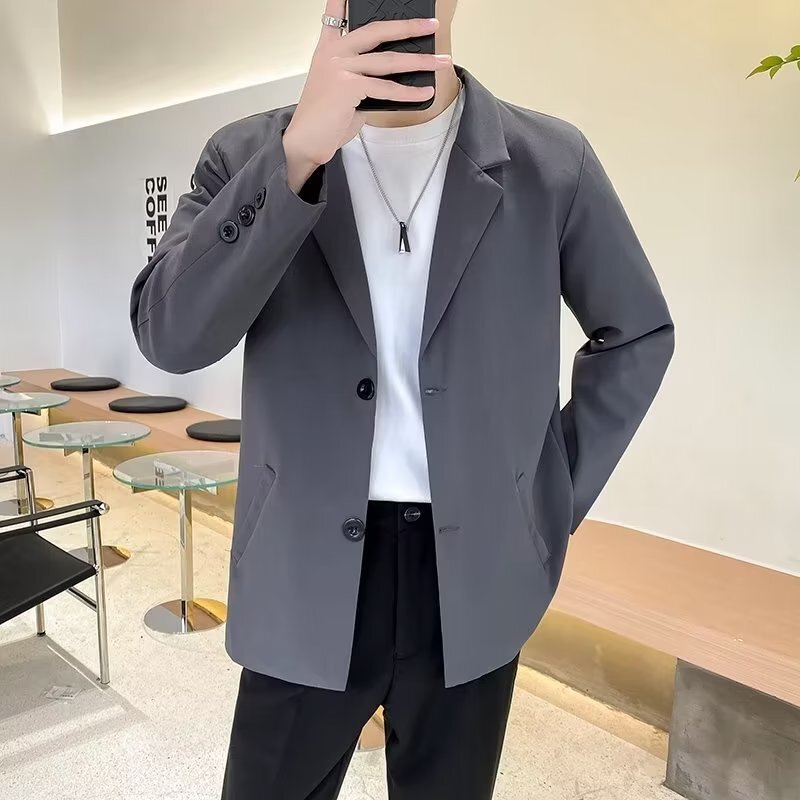 Small Suit Men's Jacket Autumn Light Mature Korean Fashion Business Casual High-end Sense Loose Suit Top Trendy