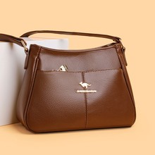 爆款女包新款大容量斜挎包实用妈妈包纯色百搭大气中老年包包外贸