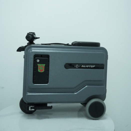 爱略特PRO款灰色电动行李箱可骑行大容量旅行箱代步智能登机箱