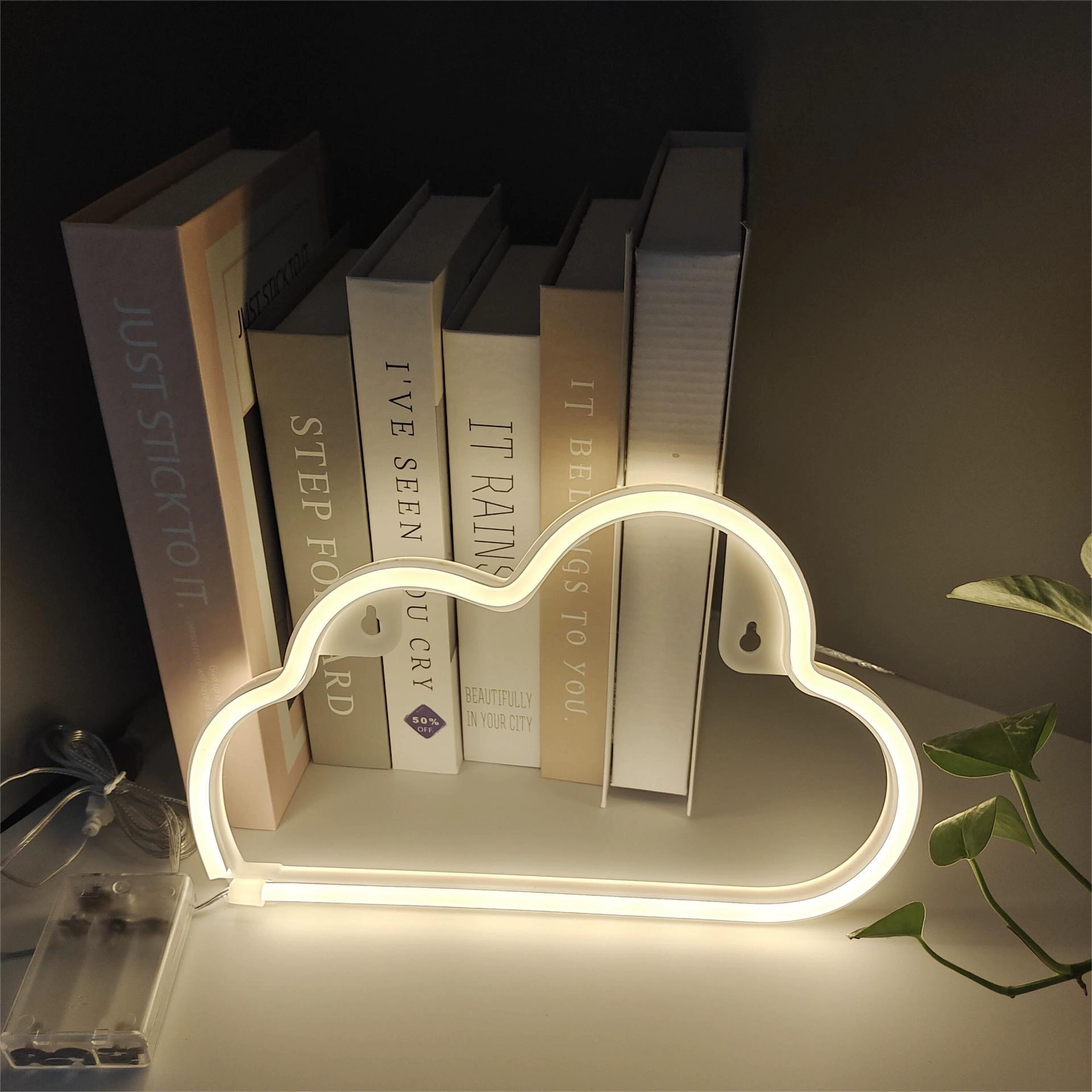 Луна-планета с неоном LED неоновая лампа, декоративный ночник, батарея 3В, разные размеры