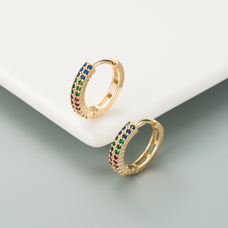Geometric Pattern Fashion Geometric Diamond Copper Artificial Gemstones Earrings