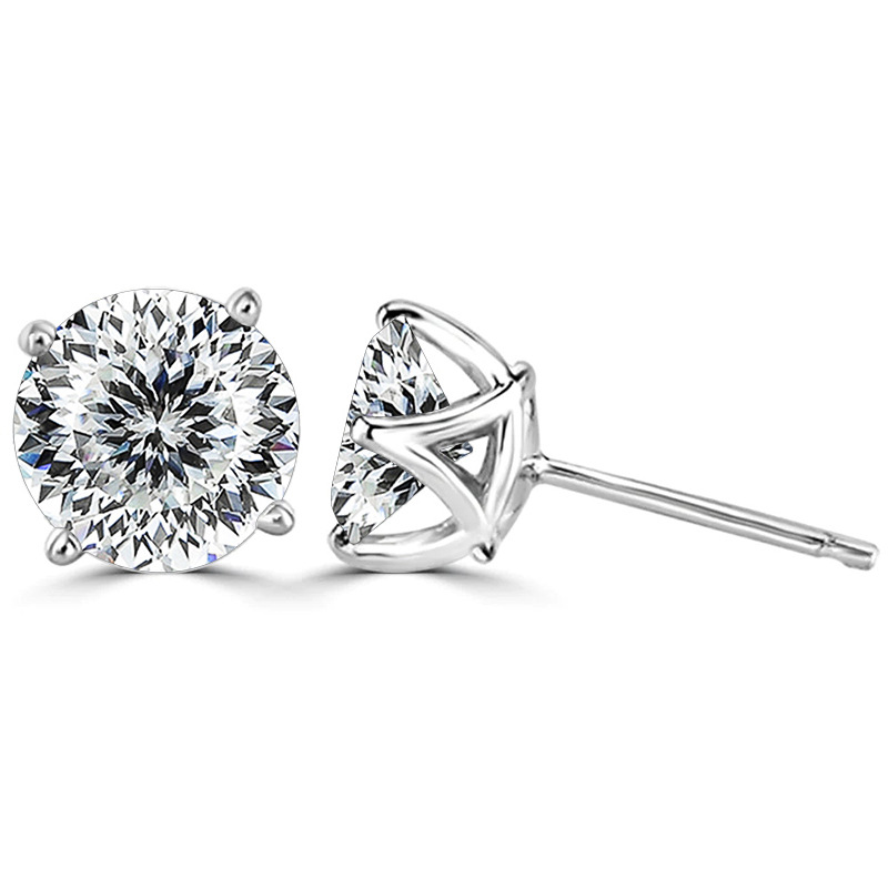 Amazon mejor vendida unisex pendientes 925 plata mosaico de diamante de mosaico de corte / nido de pájaros en stock