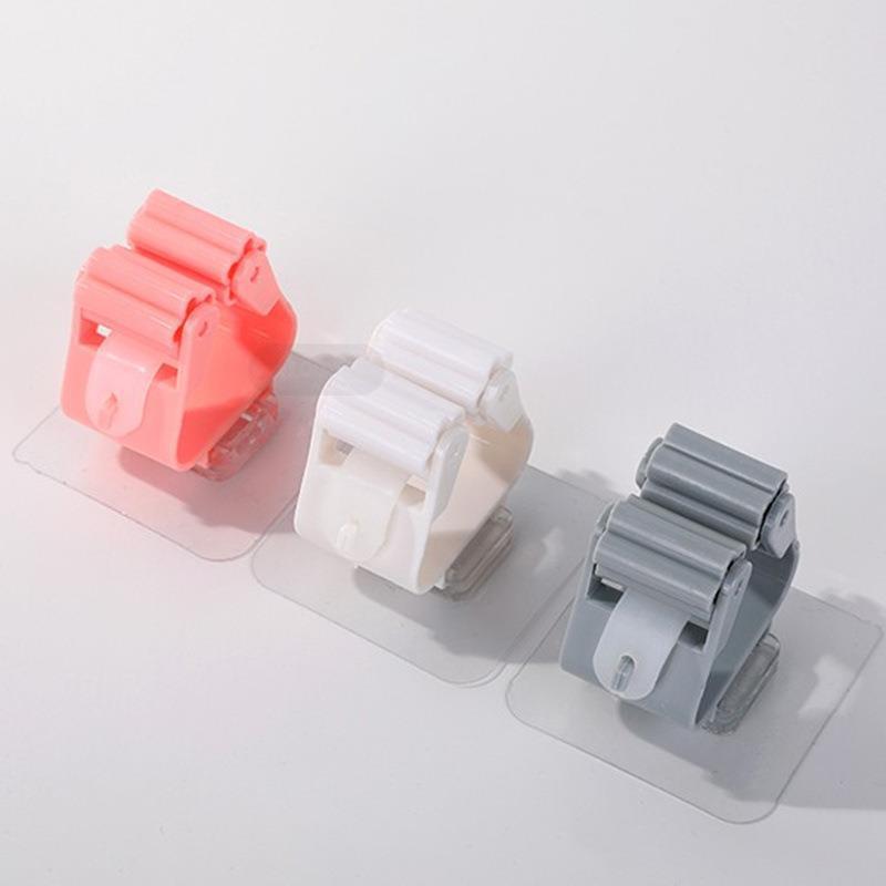 パンチフリーモップフックほうきホルダークリップトイレフロアモップホルダー壁強粘着フック浴室トイレ|undefined