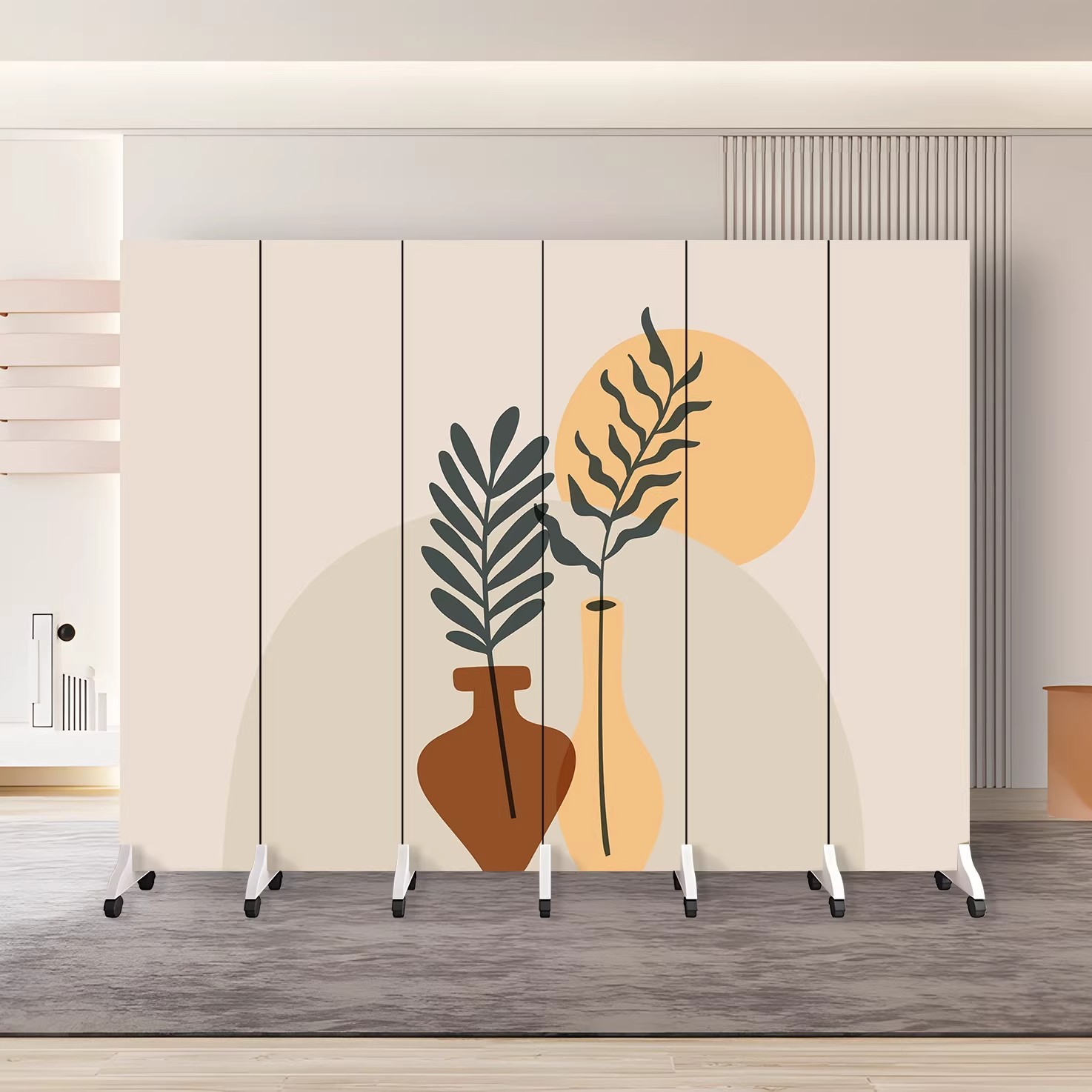 Office Partition Screen Folding Mobile Decoration Home Blocking Modern Simple Cream Style Screen Partition Living Room