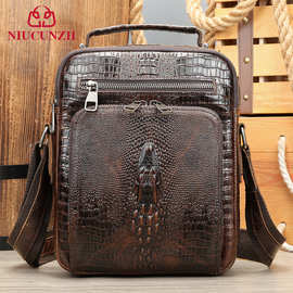 亚马逊真皮单肩斜挎包复古疯马皮单肩包多功能跨境牛皮iPad斜挎包