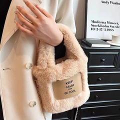 工廠直銷手提托特包秋冬季可愛毛絨水桶高級質感單肩斜挎潮包
