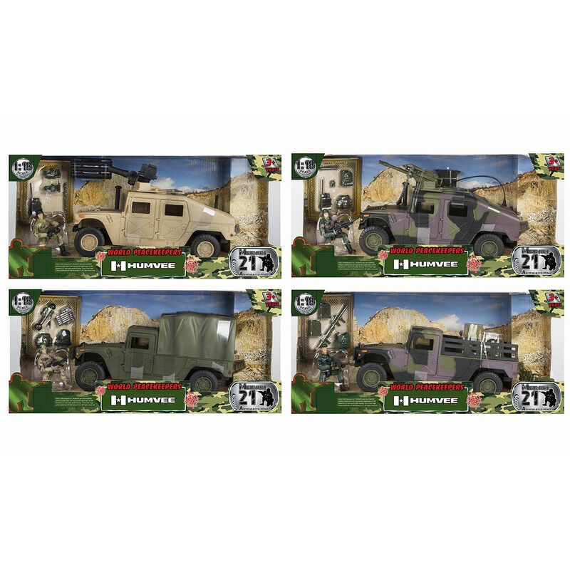 Justice Red Division Hummer Car and Accessories Military Equipment Military Model Doll Soldier Children's Toy 77023