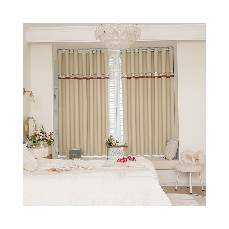 Instalación de cortinas sin perforación 2025 nueva ventana flotante dormitorio balcón cortinas de sombra de algodón y lino proceso de empalme al por mayor